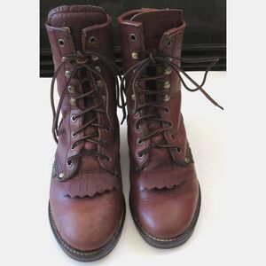 Ad Tec Women's Packer/Logger Pebbled Leather Boots 6.5  EUC